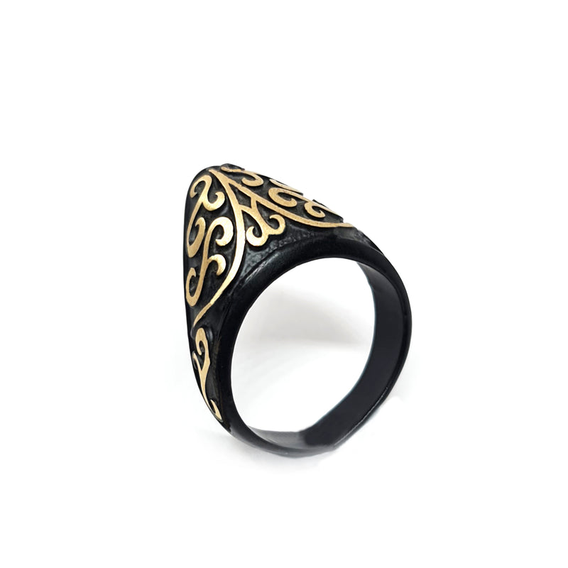 Black & Gold Kayi Archer Ring | Ottoman Zihgir Ring | Dirilis Ertugrul | Kurulus Osman - beyhood