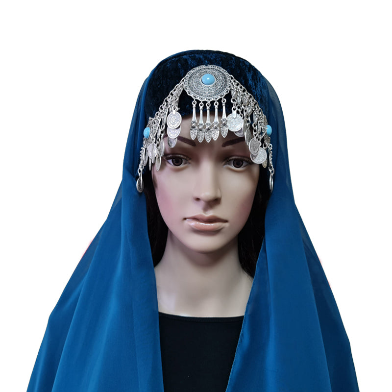 Halime Sultan Inspired Blue Hatun Headpiece - beyhood