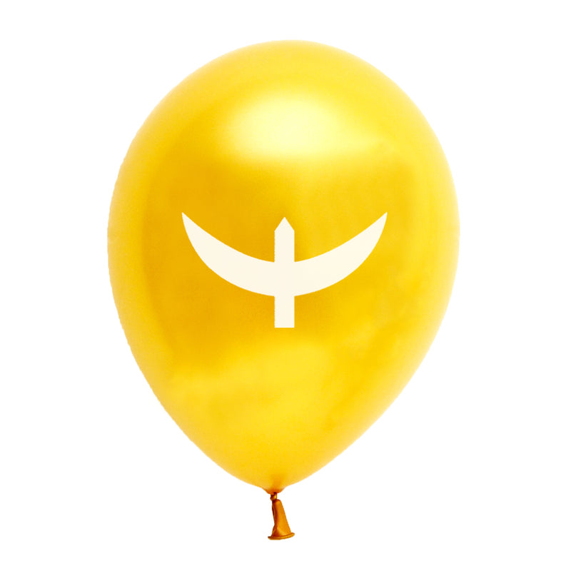 Kurulus Osman Ottoman Flag Kayi Tribe Symbol Yellow Party Balloons - beyhood