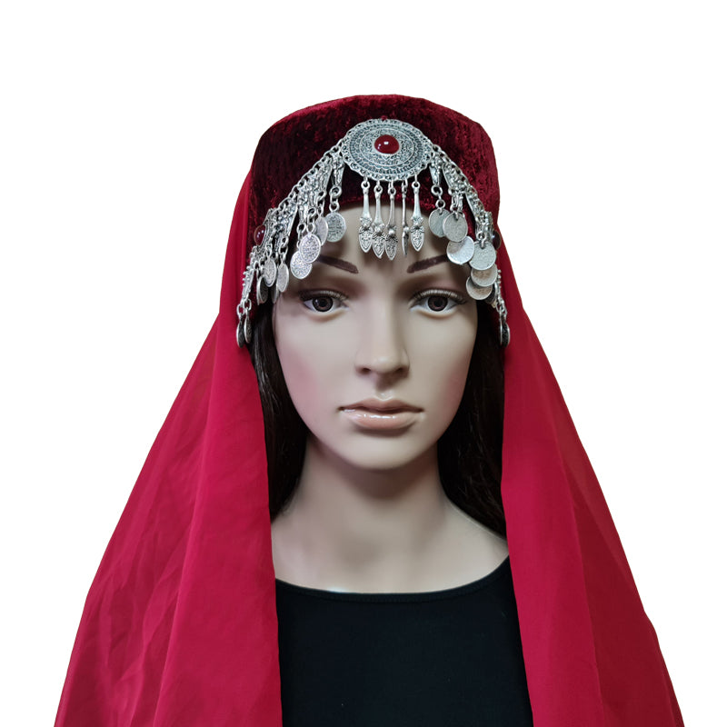Halime Sultan Inspired Red Hatun Headpiece - beyhood