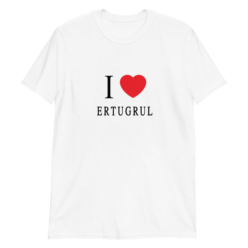 I Love Ertugrul Unisex White T-Shirt | Dirilis Ertugrul - beyhood