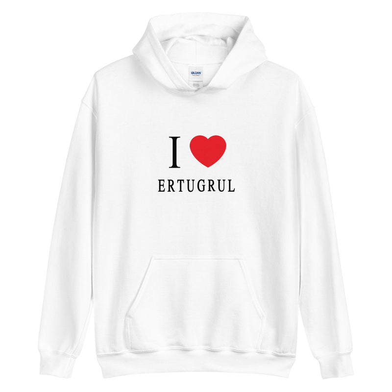 I Love Ertugrul Unisex White Hoodie | Dirilis Ertugrul - beyhood