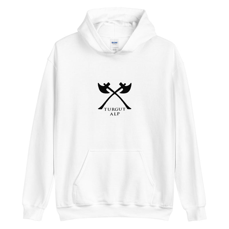 Turgut Alp Double Axe White Unisex Hoodie - beyhood