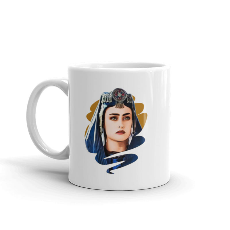 Halime Sultan White Gloss Ceramic Mug | Dirilis Ertugrul - beyhood
